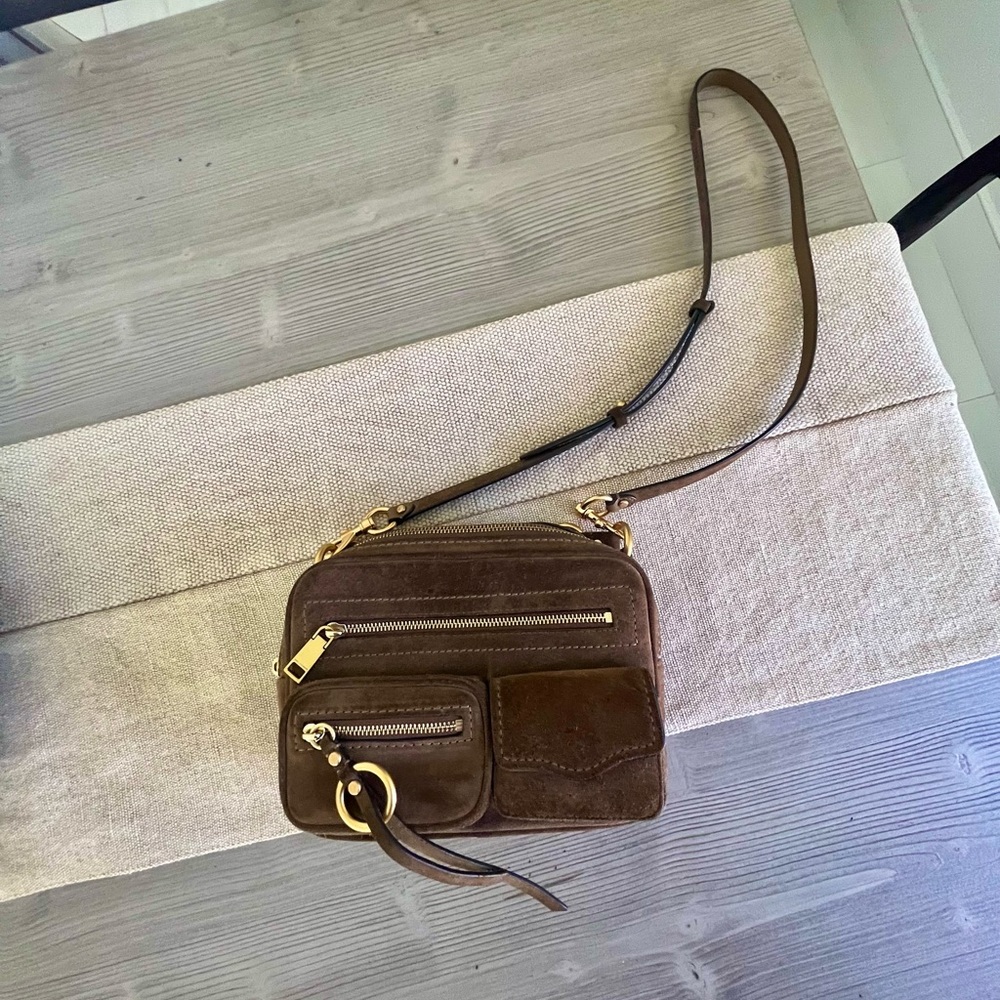 Rebecca Minkoff- Jett Boxy Suede Crossbody Bag